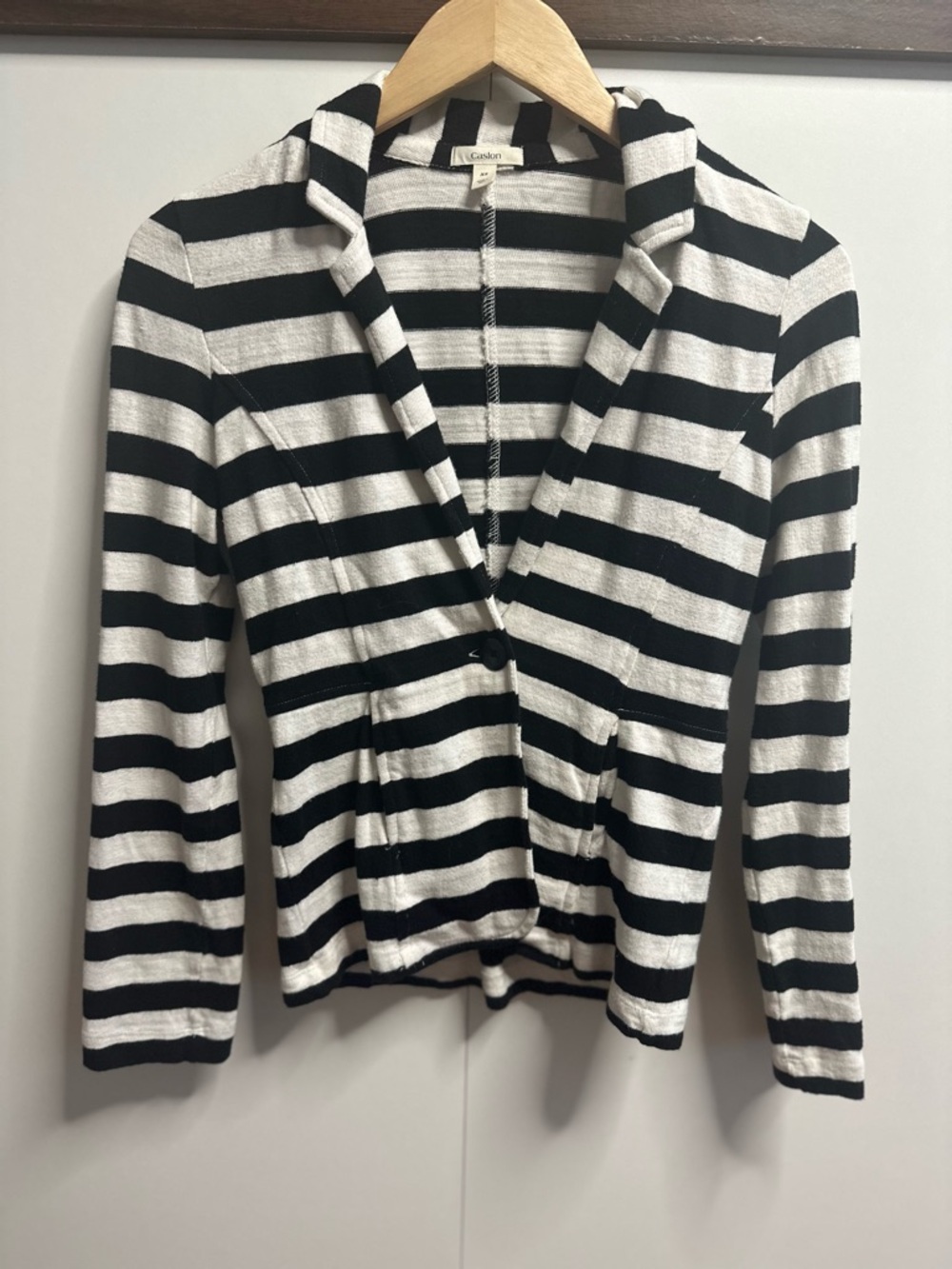 Caslon Black and White Striped Knit Top